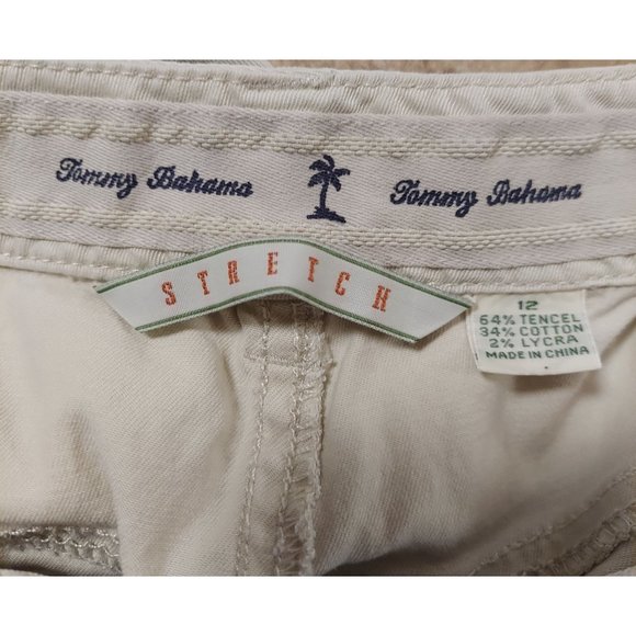 Tommy Bahama Womens Capri 12 Beige Stretch Relaxed Fit 5 Pocket Pants - Picture 6 of 9